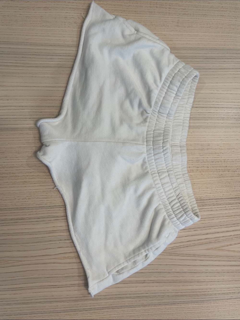White garage sweat shorts